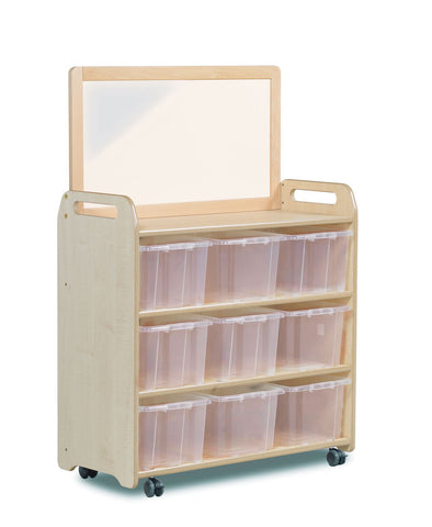 Mobile Shelf Unit With Top Mirror Add-on