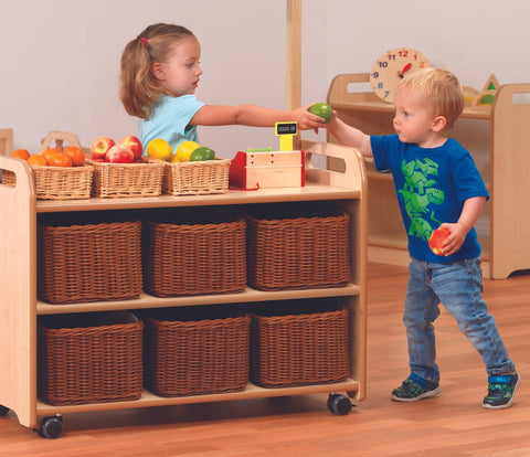 Mobile Shelf Unit with Display/Mirror Back